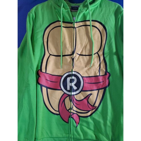Teenage Mutant Ninja Turtles Rafael Zip Up Hoodie Green Men's Size Small NEW - Picture 2 of 15